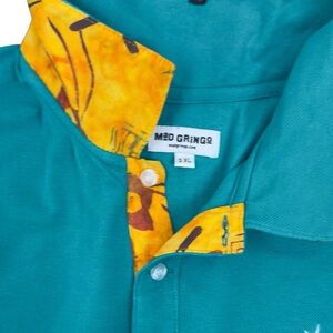 Mad Gringo Teal Polo Shirt 3X NWOT Contrast Collar Short Sleeve